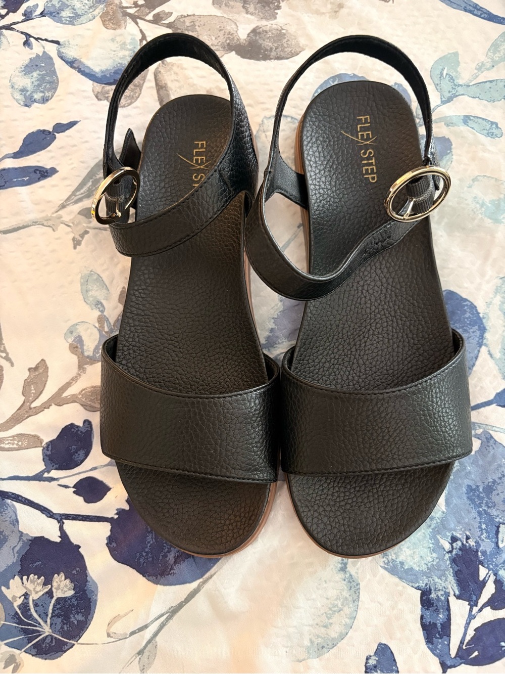 Black Leather Slingback Sandals